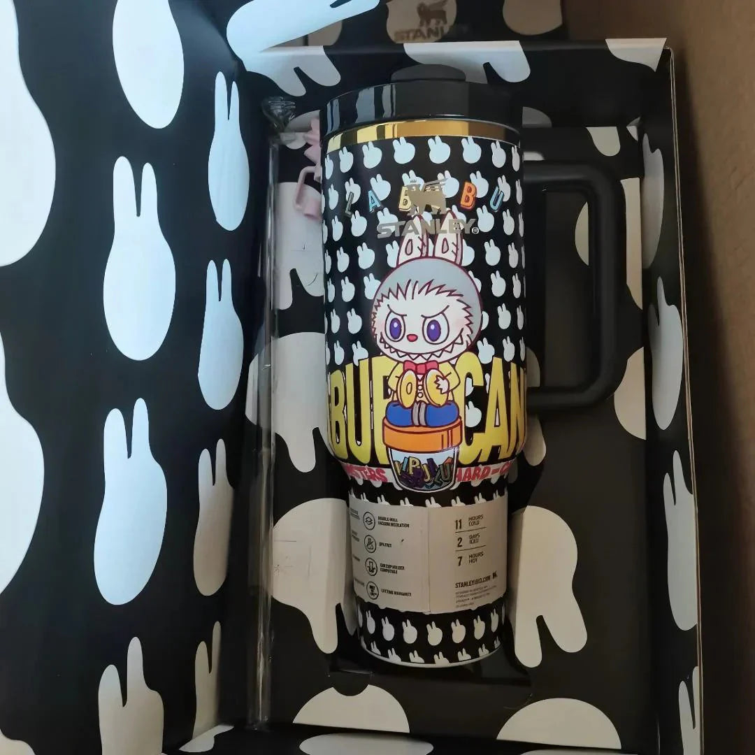 Labubu Stanley Black Insulated Cup TERMOSHANE